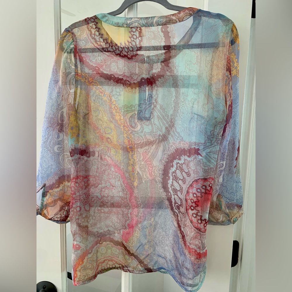 Beautiful semi transparent India style print blouse - Picture 3 of 8